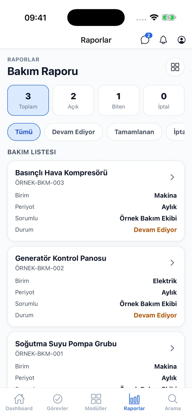 DigitalPlant — Bakım raporu — iPhone